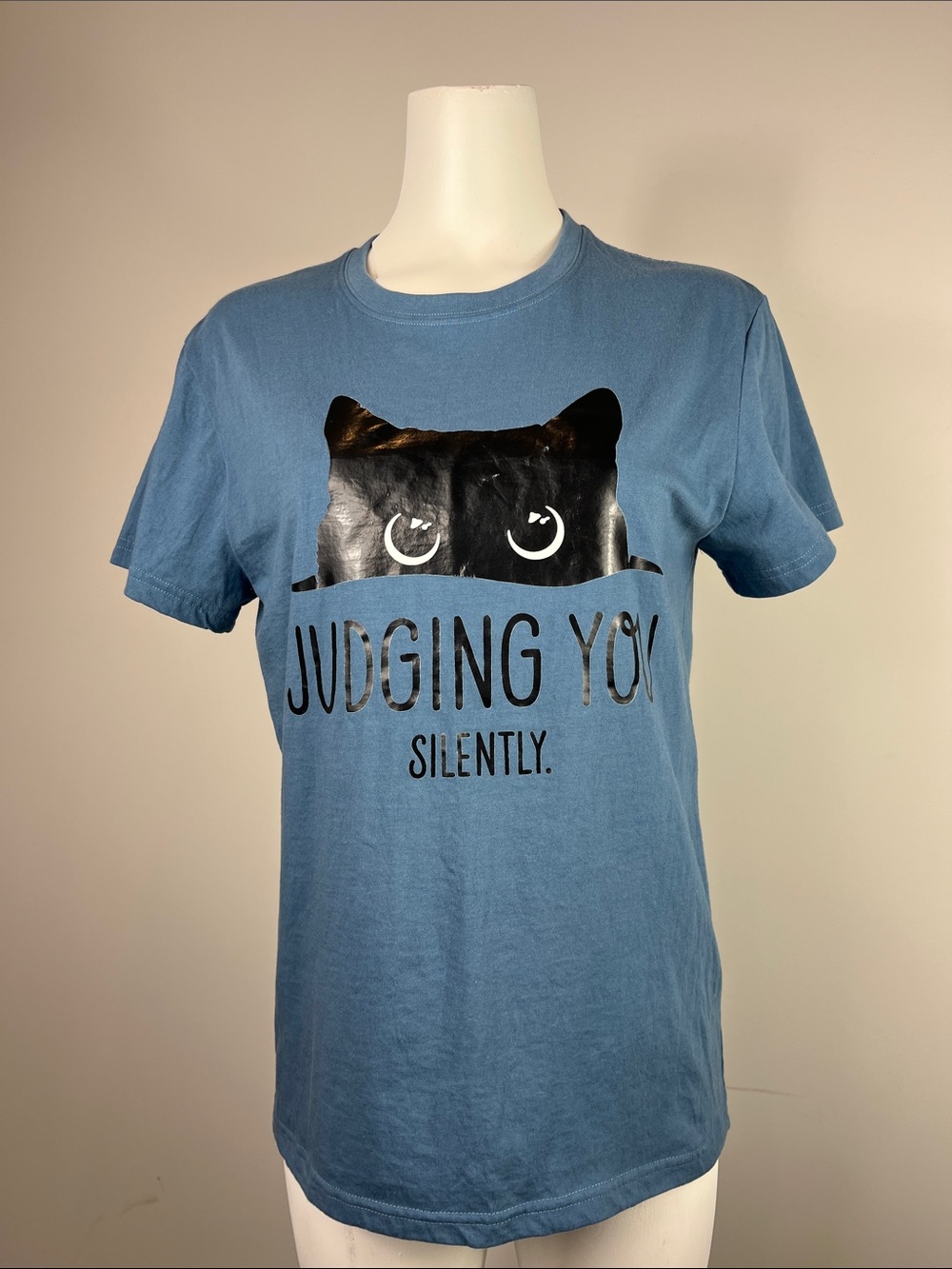 Blue 'Judging You Silently' Cat Tee for Pets